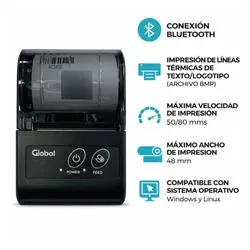 Impresora Termica Bluetooth + USB POS 58mm Global PRINTERPOS-58