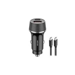 Cargador p/Auto USB-C PD 30W + USB QC3.0 18W - Incluye cable Tipo-C NM-UCC14