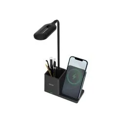 Lampara LED Carga Inalambrica 15W Soporte Celular Netmak NM-CL15