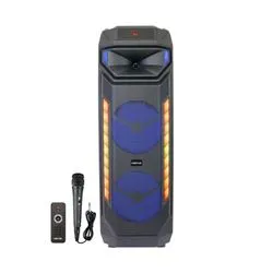 Parlante 40W Karaoke BT 8"x2 Led RGB 81cm c/Mic Netmak NM-EPIC