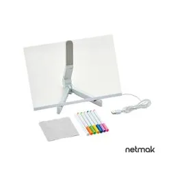 Pizarra Magica LED - 4000K c/ 7 marcadores de colores 20x30cm Netmak NM-PM104