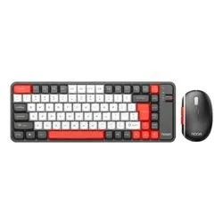 Teclado + Mouse Inalambrico 2.4G BT Noganet Rojo Blanco NKB-Q20R
