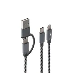 CABLE 5 EN 1 USB  TIPO C, LIGHTNING Xtech XTC-560