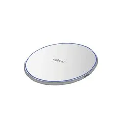 Base Cargador Inalambrico Qi Fast charge 15W Blanco Netmak NM-BC16-W