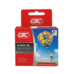 Cartucho GTC Compatible HP 667XL Color GT-667XLC