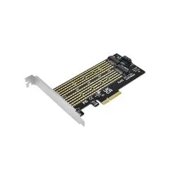 Placa PCI Express para 2 discos M.2 SSD NVMe y NGFF Sata Nisuta NSPLPCIEM2