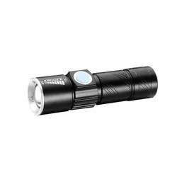 Linterna de Aluminio con led 3W, Bateria Recargable Nisuta Negro NSLI30
