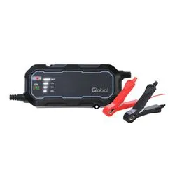 Cargador de Bateria Auto Moto c/ Pinzas Global Bateria  JS8000-SC-220V