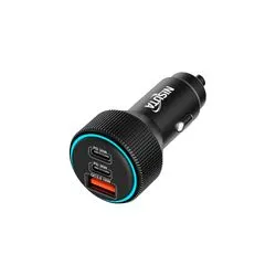 Cargador USB x1 - Tipo C x2 Triple Auto PD QC 66W Nisuta NSAD12US66