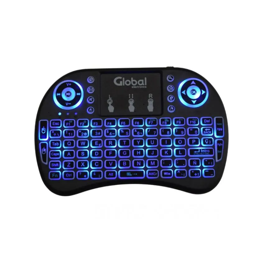 Teclado c/Touchpad para Smart TV inalambrico luminoso c/bateria rec. KG002BKMWLS