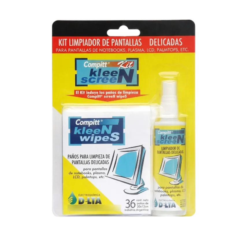 Compitt Kleen Screen KIT, limpiador de pantallas LCD 120cc + 8 panos DELTA LPK