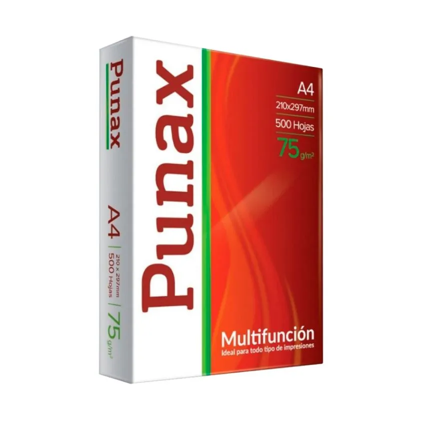 Resma PUNAX Multifuncion A4 75Gr 500 Hojas Ideal Impresion RES016