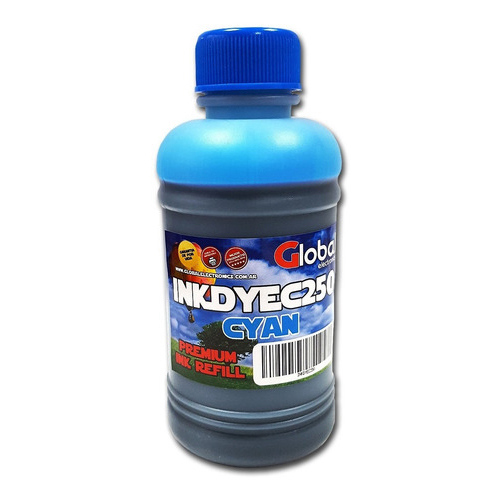 Tinta Premium Universal Cyan de 250 Cm3 Global INKDYEC250