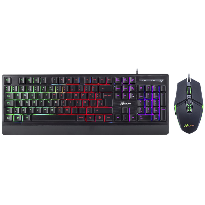 Combo Gamer Teclado retroiluminado y Mouse 6D 2400 DPI Xemoki XK-GK807