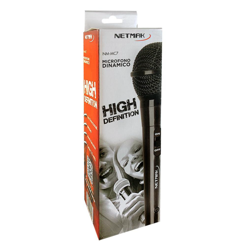 Microfono dinamico NEGRO Karaoke Netmak NM-MC7
