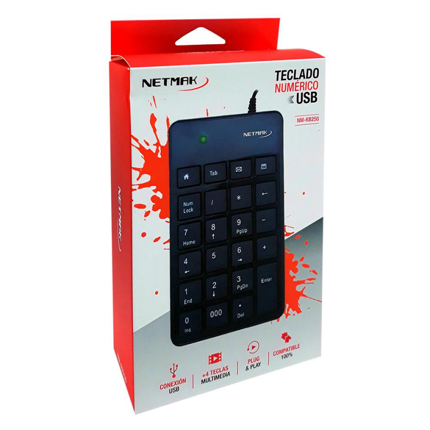 Mini Teclado Numerico Multimedia USB Netmak NM-KB250