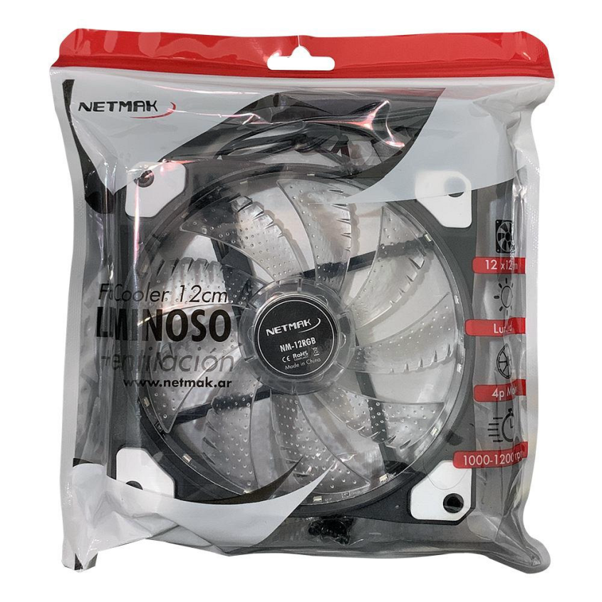 Turbina Cooler 12 cm con 15 Leds Rgb Netmak NM-12RGB