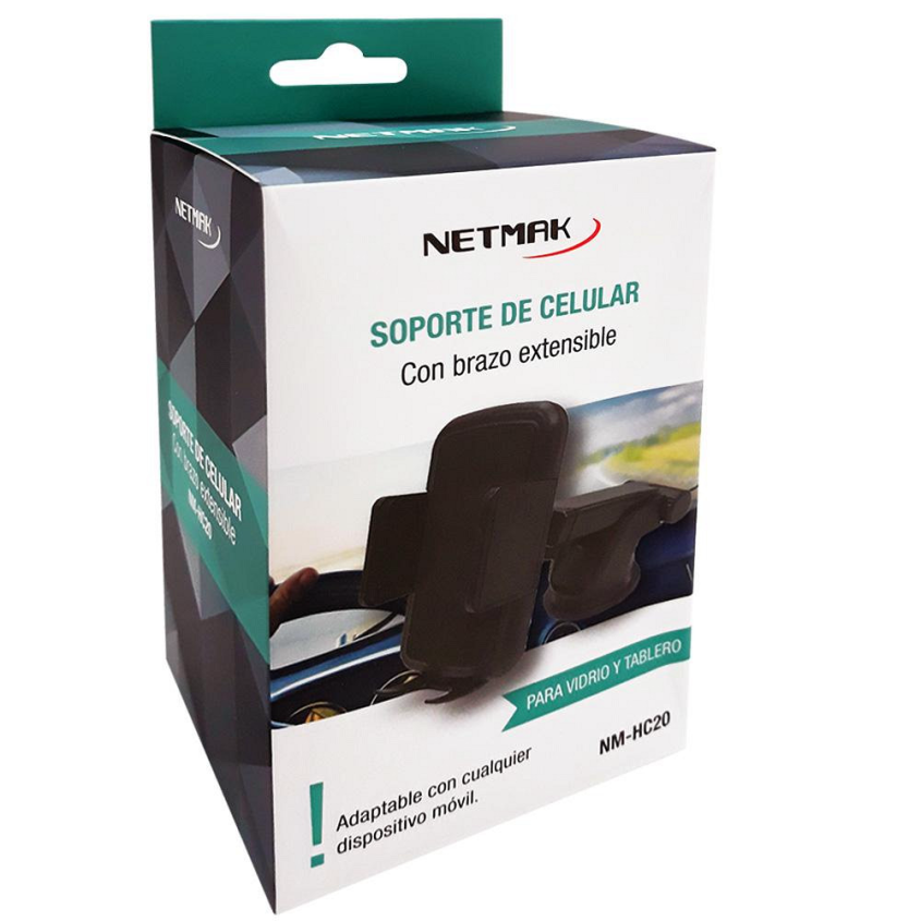 Soporte Brazo Extensible Celular p/Auto Netmak NM-HC20