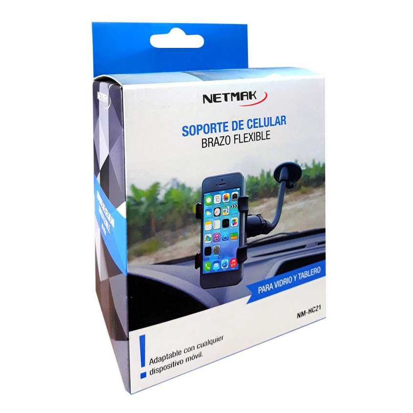 Soporte Celular Universal Para Auto c/brazo flexible Netmak NM-HC21