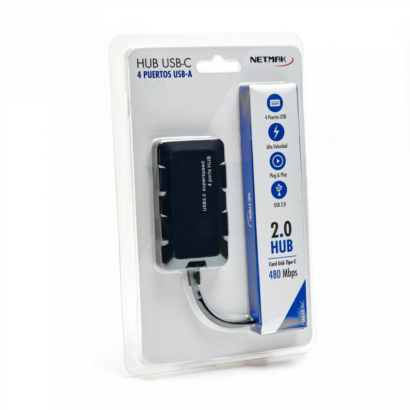 HUB TIPO C a 4 puertos USB 2.0 NM-HUBC
