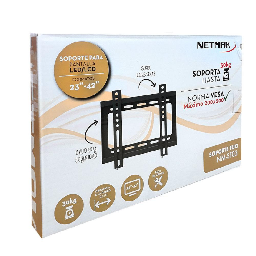 Soporte TV LED/LCD 23 a 42 hasta 30 kg Fijo Netmak NM-ST03