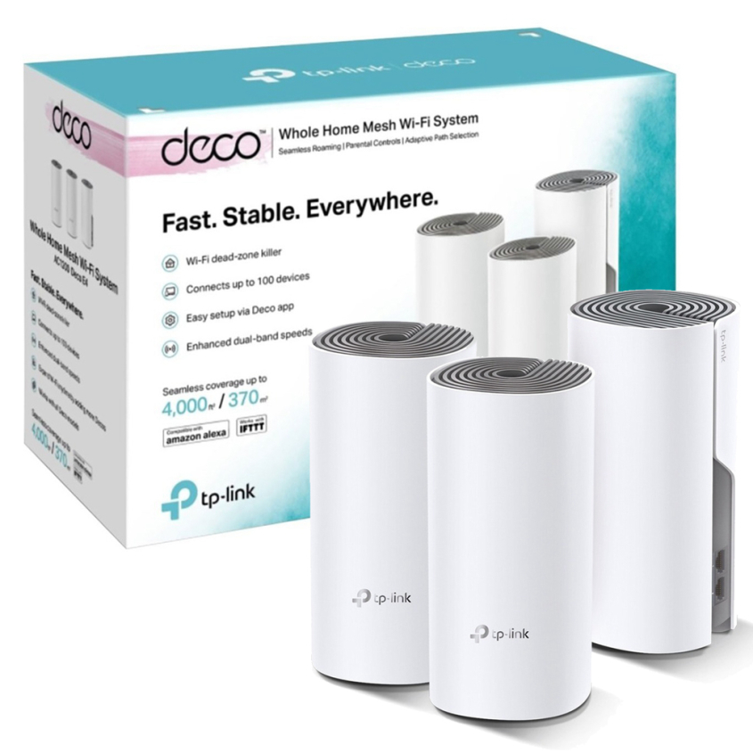 DECO E4 Pack de 3 MESH Tp-Link AC1200 Giga Wifi System DECOE4X3