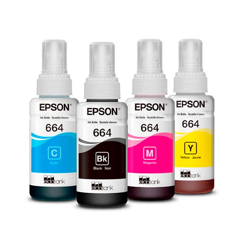 Combo Tinta Epson Negro+Color T664 Multifuncion 65ml c/u Original COMBO-T664
