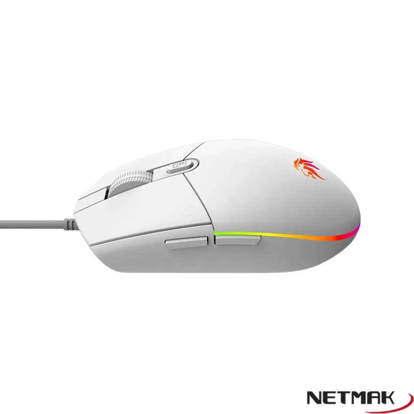 Mouse Gamer 6D RGB USB Expert Blanco Netmak