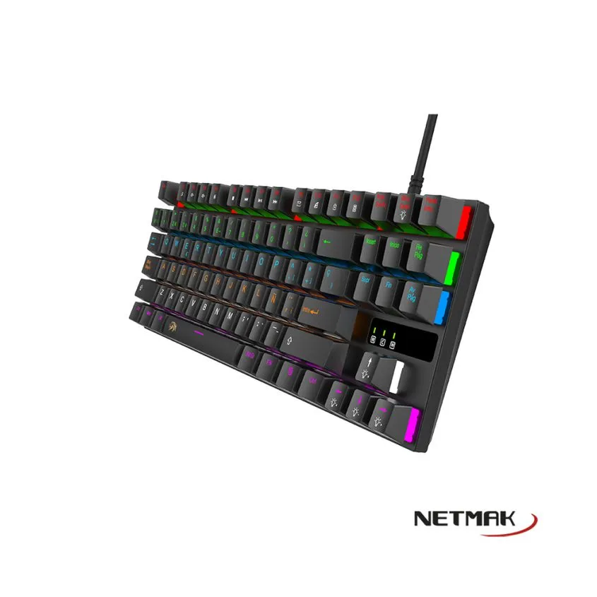 Teclado Mecanico TKL Negro Switches Blue Netmak NM-SKILL