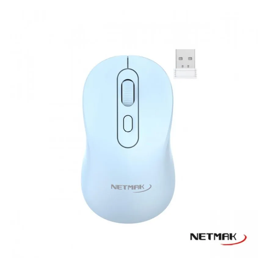Mouse DUAL 2.4Ghz + BT5.2 Recargable Celeste Netmak
