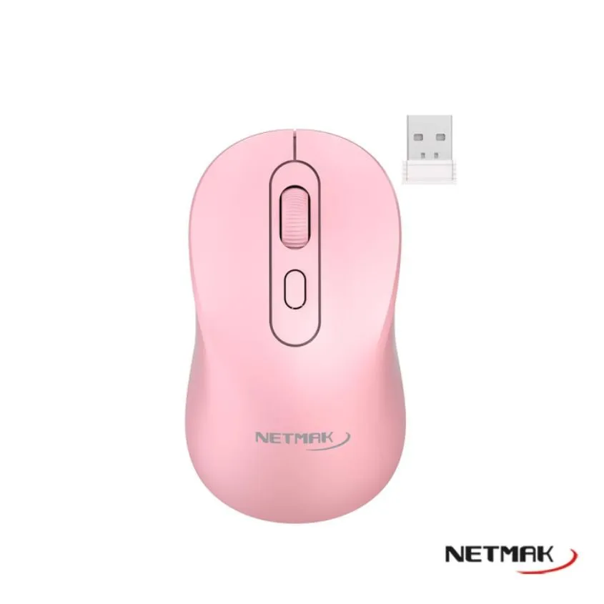 Mouse DUAL 2.4Ghz + BT5.2 Recargable Rosa Netmak