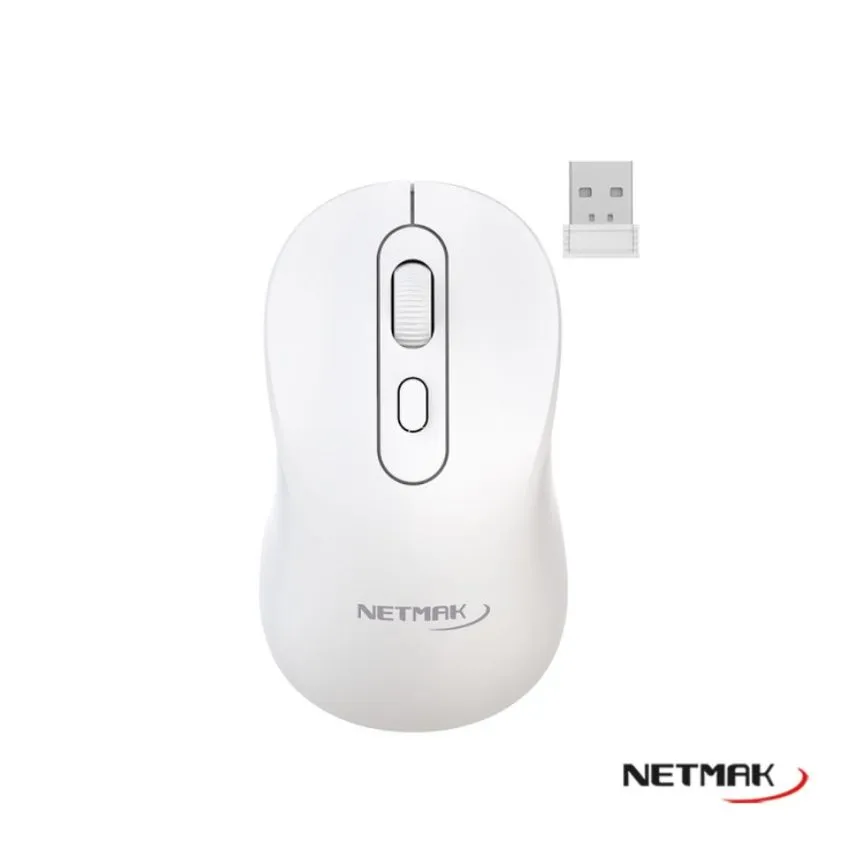 Mouse DUAL 2.4Ghz + BT5.2 Recargable Blanco Netmak