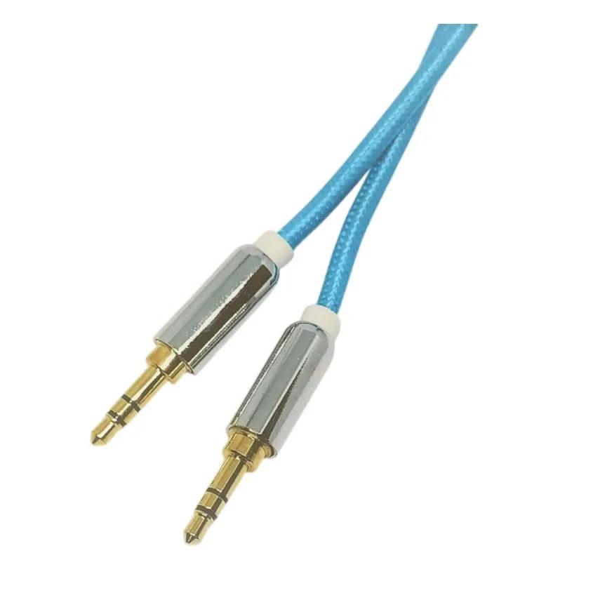 Cable Audio miniplug a miniplug 1 Metro Mallado ficha metalica Intco