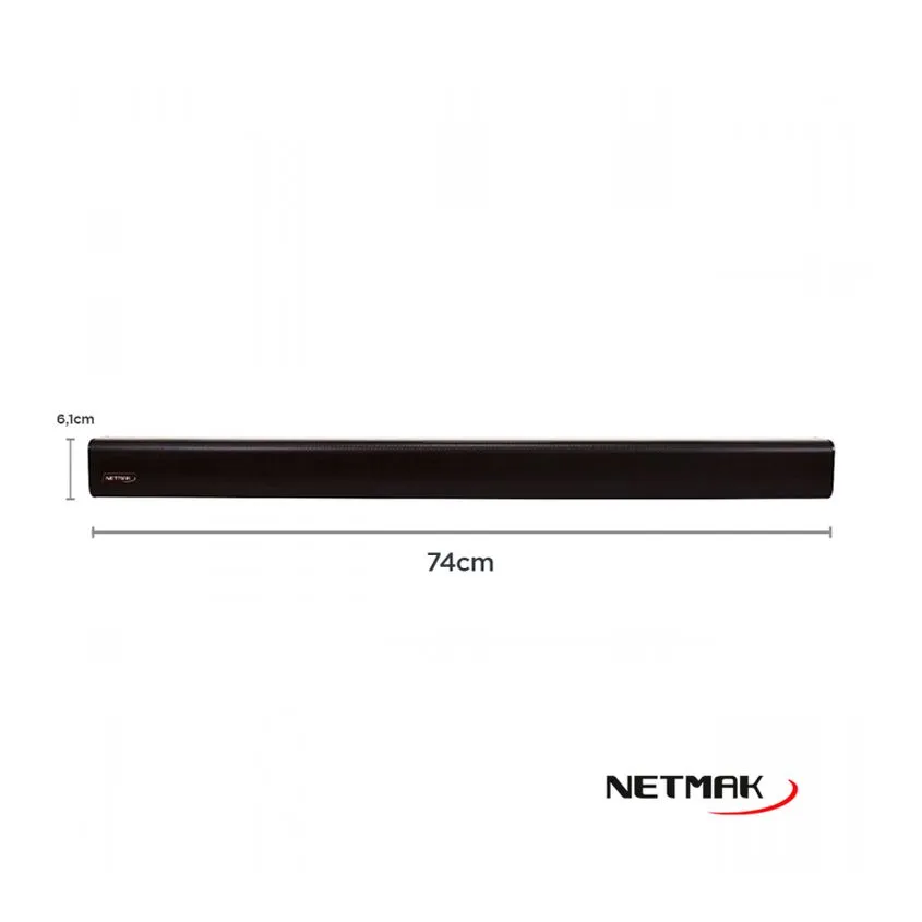 Barra de Sonido TV 30W USB/AUX/BT 74Cm Netmak NM-SYNPHONY