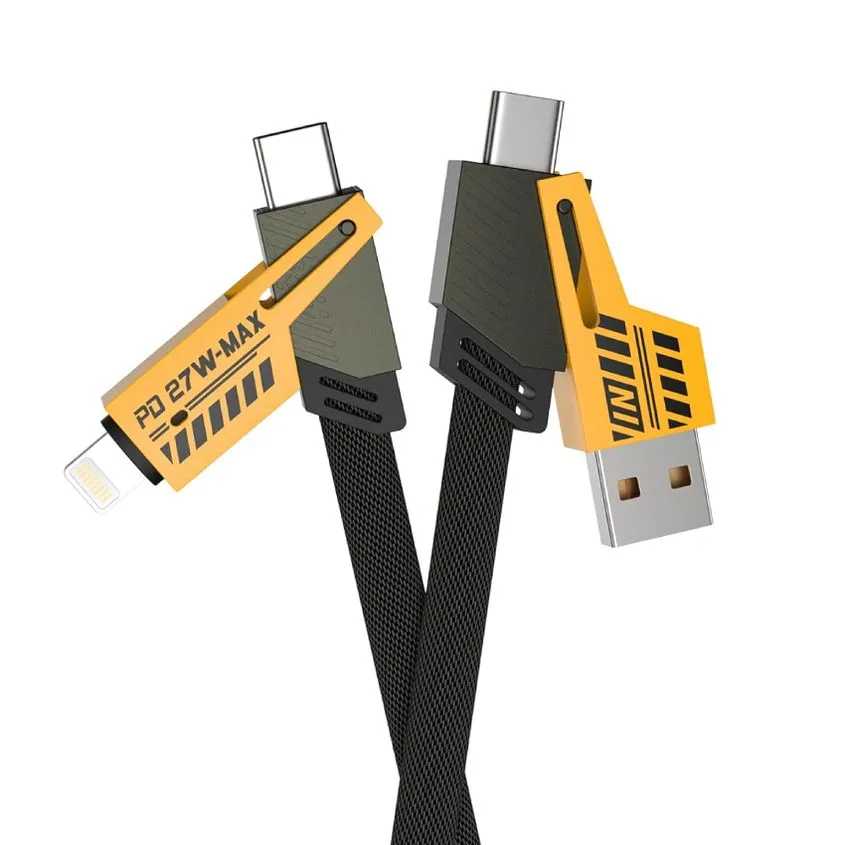 Cable 4en1 60W Multifuncion Metalico Netmak Super Fast Charge