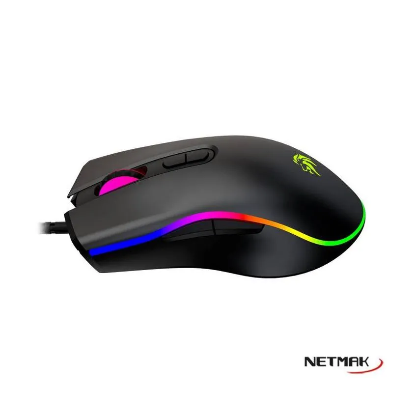 Mouse Gamer 7D LED RGB USB Negro Netmak NM-GM53