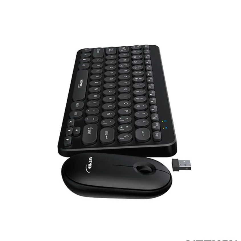 Teclado + Mouse Inalambrico 2.4Ghz Negro Netmak