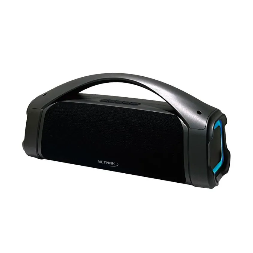 Parlante 3"x2  BT/FM/USB/AUX 10W- Bateria 1500Mah RGB 35cm Netmak NM-BUMBOX