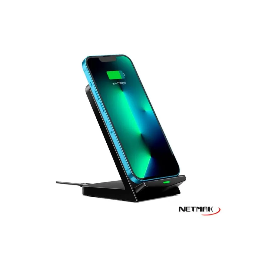 Base Carga inalambrica y Soporte Qi Fast charge Netmak 15W NM-BC18