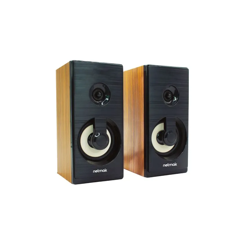 Parlante Madera Netmak USB PC/Note 19,3 x 10,5 x 9 cm