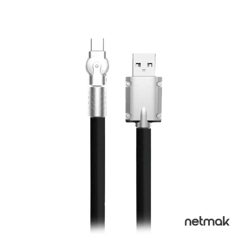 Cable USB a USB-C Fast Charge 1M - Punta giratoria 180 Netmak NM-124