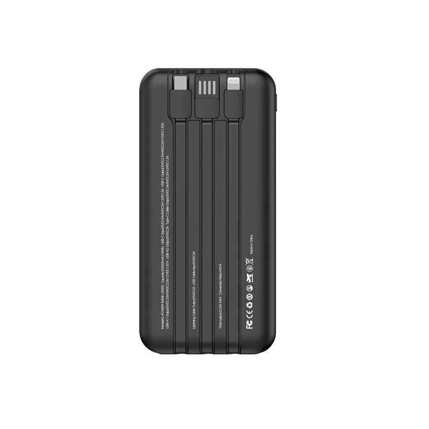 Power Bank Kelyx Mini 20000mah Tipo-c+usb+lightning 22.5w Black Kl-pbank-20000