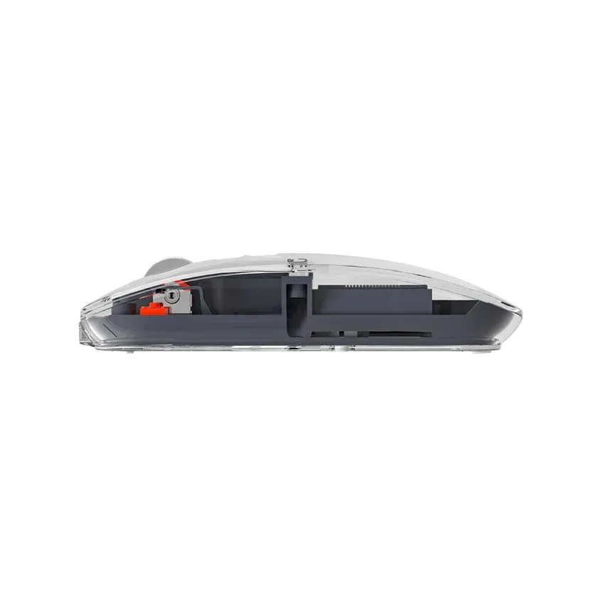 Mouse Inalambrico recargable 2.4G+BT+USB Transparente Noganet ST-171