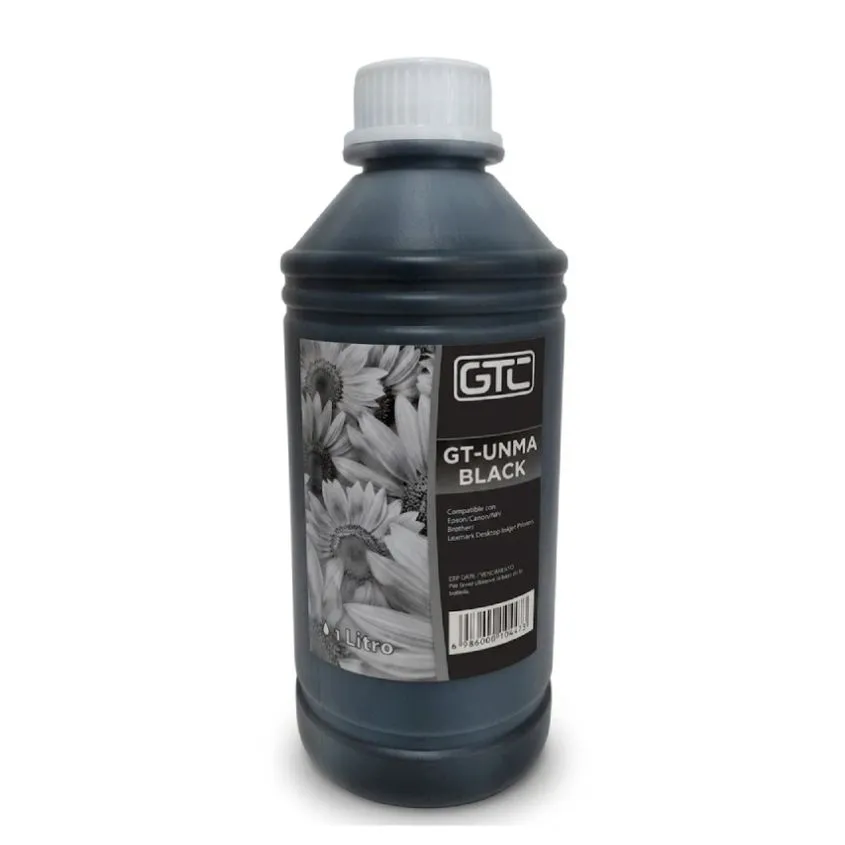 Botella de Tinta GTC 1000 Cm3 UNIVERSAL Sistema Continuo Negro GT-UNI1-N