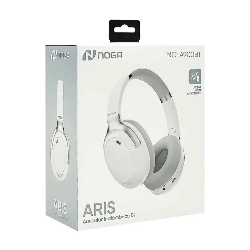 Auricular Bluetooth Vincha ANC Blanco Noganet NG-A900BTBL