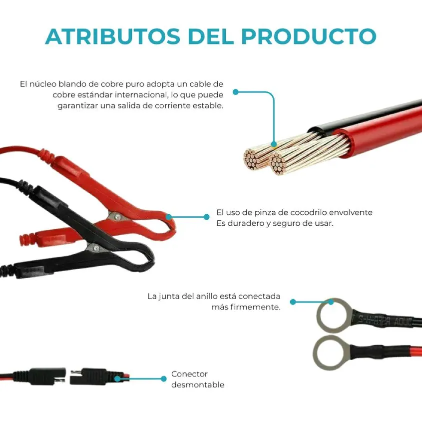 Cargador de Bateria Auto Moto c/ Pinzas Global Bateria  JS8000-SC-220V