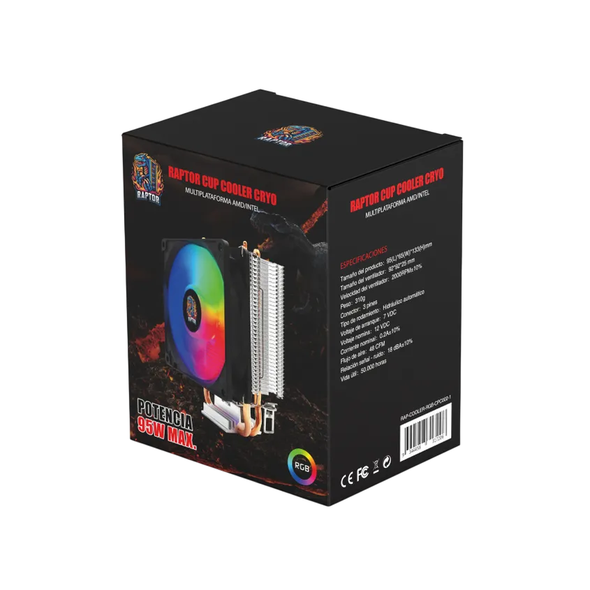 Cpu Cooler Raptor Cryo Rgb Tdp 95w P/amd/intel Rap-cooler-rgb