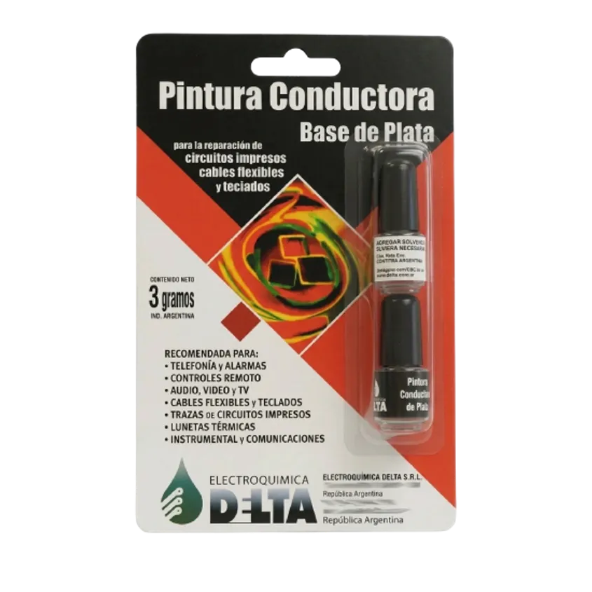 Pintura Conductora Plata 3gr Delta c/ Solvente PL3G