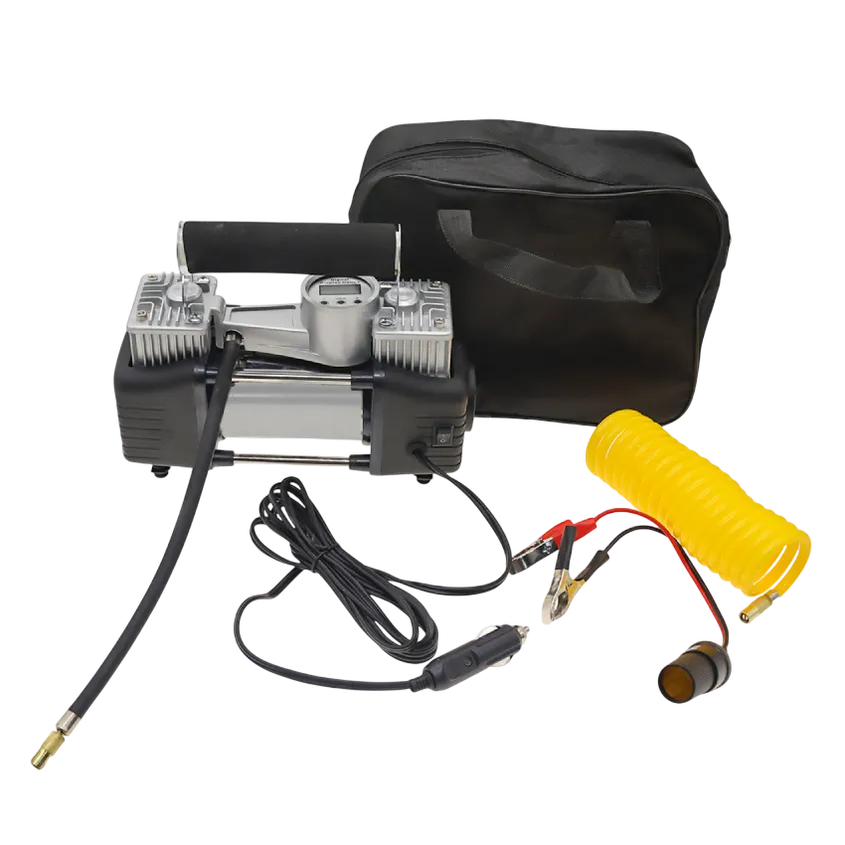 Compresor 12V Metalico Digital Corte Autom. Doble Piston Nisuta NSAC80