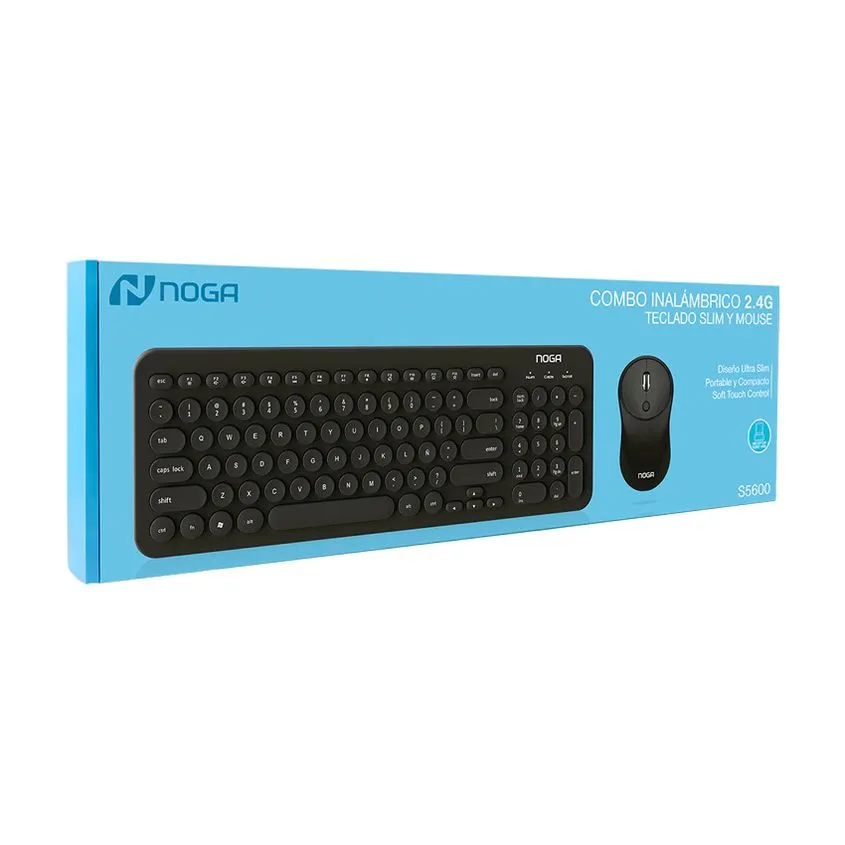 Combo Mouse + Teclado Inalambrico 2.4G Ultra Slim Soft Touch Noganet S5600